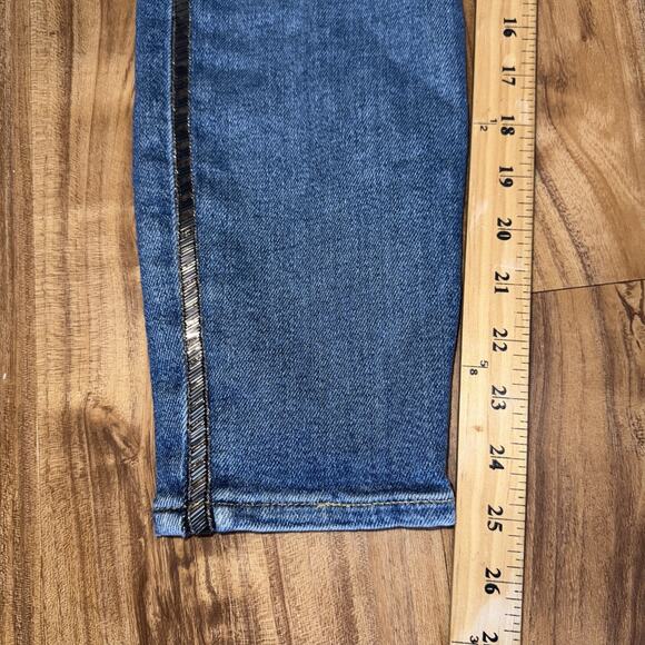 7 For All Mankind Ankle Skinny Jeans 30 Luxe Vintage‎ Muse Beaded Tuxedo Stripe - Picture 5 of 8